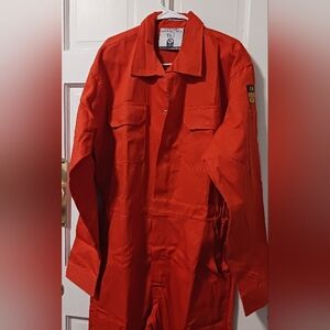 Fire Resistant Overalls By Just in Trend, Sz L,  Orange Jumpsuit NWOT